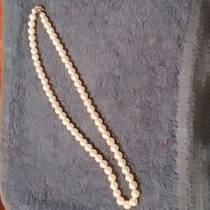 White bead necklace